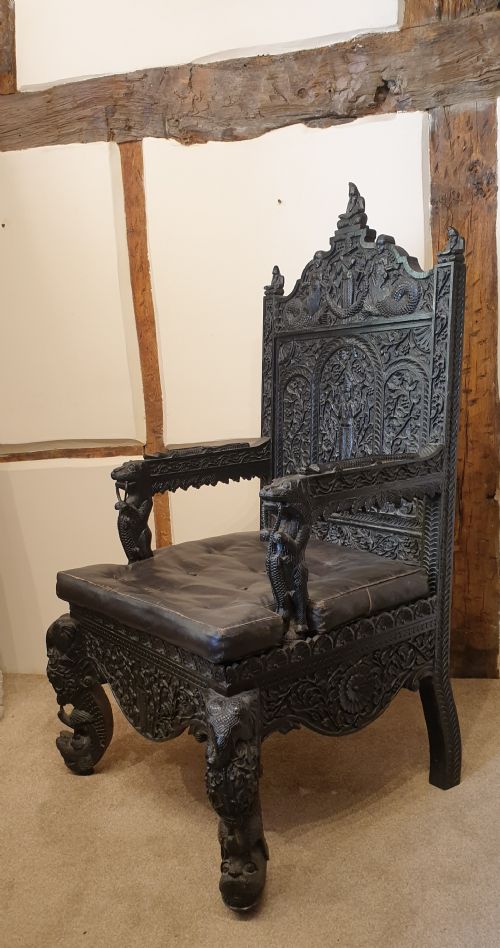 A LATE 19TH CENTURY ANGLO INDIAN ARMCHAIR - ADDITIONAL PHOTO 1