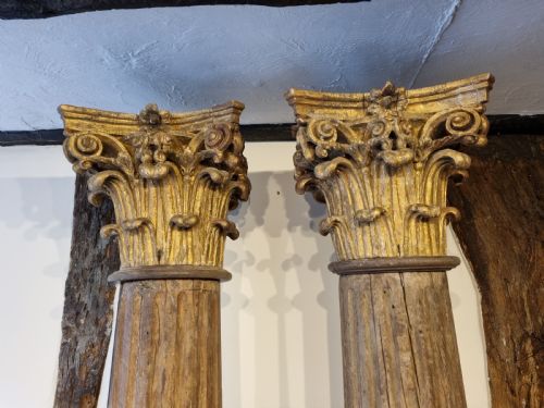 Pair of Georgian Oak Corinthian Columns