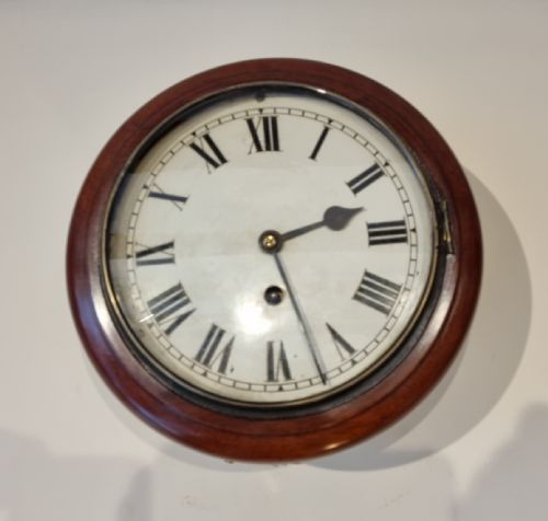 AN SMALL ANTIQUE 8DAY MAHOGANY DIAL CLOCK - ADDITIONAL PHOTO 1