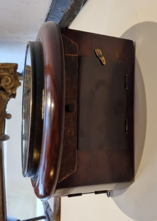AN SMALL ANTIQUE 8DAY MAHOGANY DIAL CLOCK - ADDITIONAL PHOTO 5