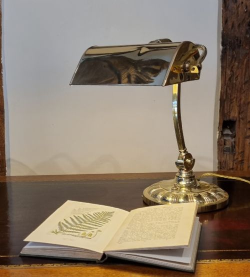 a fine and original desk lamp with a quadrooned base - CATEGORY: ANTIQUE LIGHTING - DATED 1920