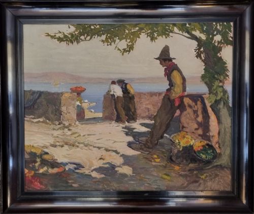ALBERT MEINDL BY THE AMALFI COAST FRAMED OIL ON CANVAS - ADDITIONAL PHOTO 4