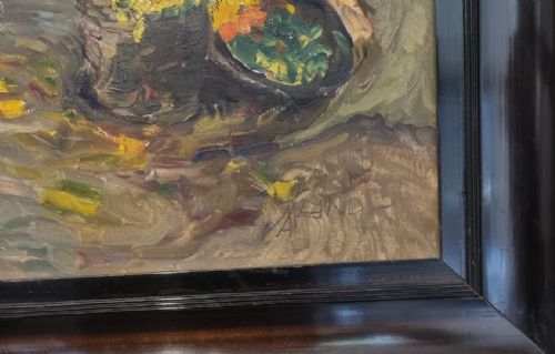 ALBERT MEINDL BY THE AMALFI COAST FRAMED OIL ON CANVAS - ADDITIONAL PHOTO 1