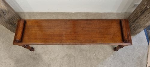 19TH CENTURY MAHOGANY HALL BENCH - ADDITIONAL PHOTO 3