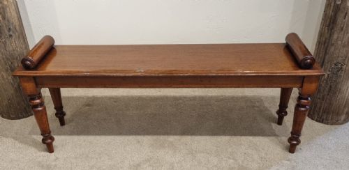 19TH CENTURY MAHOGANY HALL BENCH - ADDITIONAL PHOTO 7