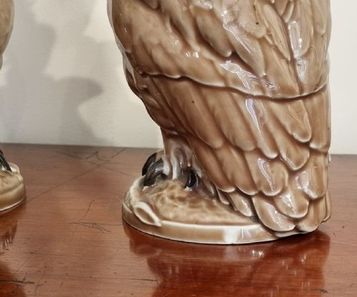 PAIR OF ANTIQUE OWL OIL LAMPS BY WILLIAM WHITELEY - ADDITIONAL PHOTO 8