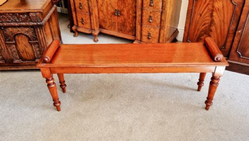19TH CENTURY MAHOGANY HALL BENCH - ADDITIONAL PHOTO 13