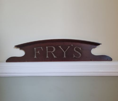 an original 'fry's chocolate' cabinet pediment - CATEGORY: ANTIQUE MISCELLANEOUS - DATED 1900