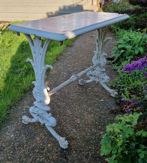 A VICTORIAN CAST IRON CONSERVATORY STRETCHER TABLE ATTRIBUTED TO COALBROOKDALE CIRCA 1850 - ADDITIONAL PHOTO 7