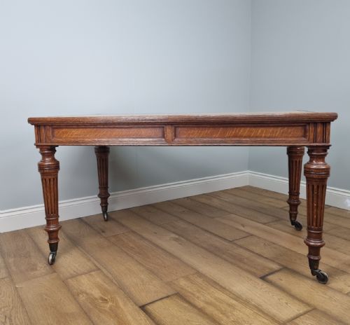 A FINE GOLDEN OAK WRITING TABLE BY JOHNSTONE JEANES CO - ADDITIONAL PHOTO 7