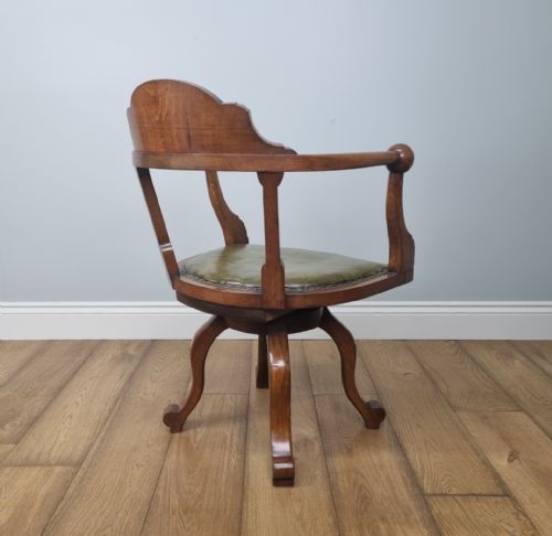A LATE 19TH CENTURY OAK SWIVEL DESK CHAIR - ADDITIONAL PHOTO 5