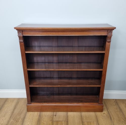 ANTIQUE WALNUT OPEN BOOKCASE - ADDITIONAL PHOTO 1