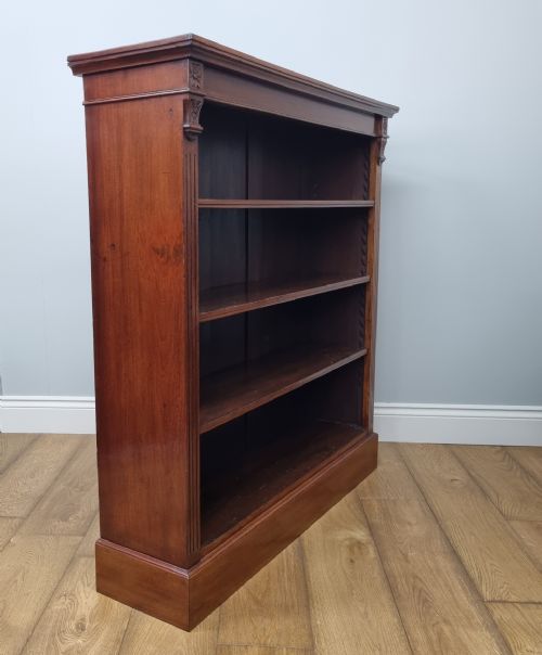 ANTIQUE WALNUT OPEN BOOKCASE - ADDITIONAL PHOTO 2