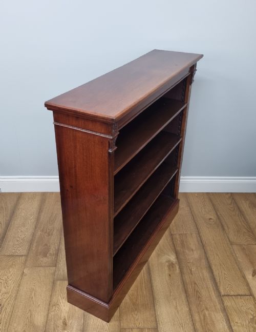 ANTIQUE WALNUT OPEN BOOKCASE - ADDITIONAL PHOTO 3