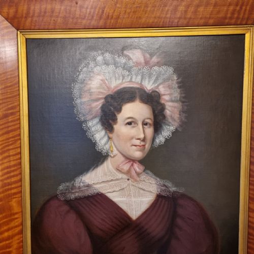 A 19TH CENTURY PORTRAIT OF AUNT SOPHIE FRAMED OIL ON CANVAS - ADDITIONAL PHOTO 9