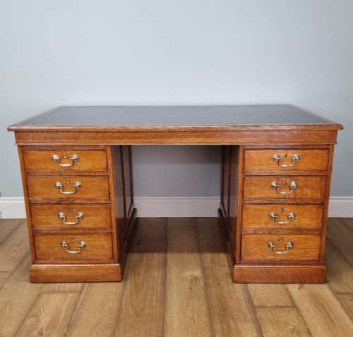 an air ministry oak pedestal desk - CATEGORY: ANTIQUE DESKS - DATED 1930