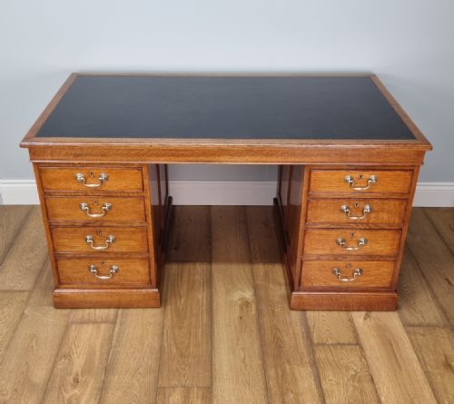 AN AIR MINISTRY OAK PEDESTAL DESK - ADDITIONAL PHOTO 8
