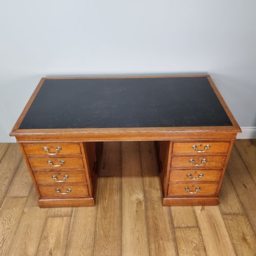 AN AIR MINISTRY OAK PEDESTAL DESK - ADDITIONAL PHOTO 16