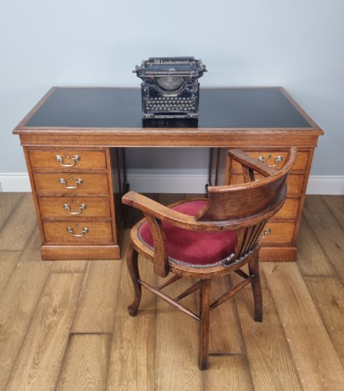 AN AIR MINISTRY OAK PEDESTAL DESK - ADDITIONAL PHOTO 20