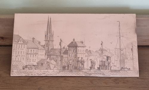 the harbour wall a copper printing plate etched by roland batchelor 1889 1990 - CATEGORY: ANTIQUE ART - DATED 1930