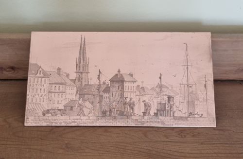 THE HARBOUR WALL A COPPER PRINTING PLATE ETCHED BY ROLAND BATCHELOR 1889 1990 - ADDITIONAL PHOTO 4