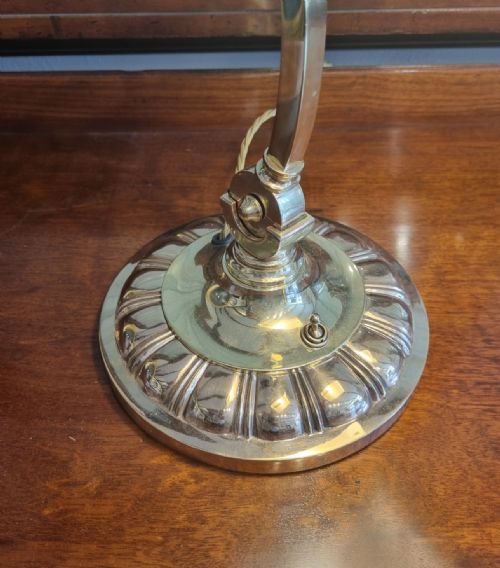 AN ANTIQUE BRASS COPPER AND GUNMETAL ADJUSTABLE DESK LAMP - ADDITIONAL PHOTO 6