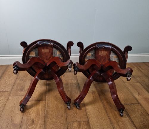 A FINE PAIR OF ANTIQUE DESK CHAIRS BY GEORGE BARTHOLOMEW CO - ADDITIONAL PHOTO 7