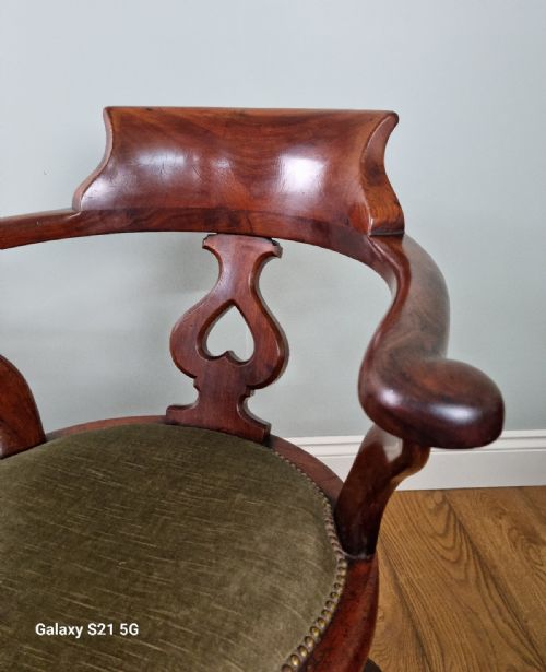 A FINE PAIR OF ANTIQUE DESK CHAIRS BY GEORGE BARTHOLOMEW CO - ADDITIONAL PHOTO 9