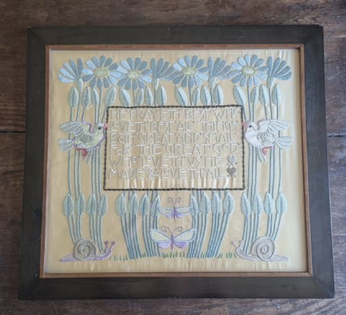 A CHARMING ARTS CRAFTS NEEDLEWORK PANEL CIRCA 1910 - ADDITIONAL PHOTO 1