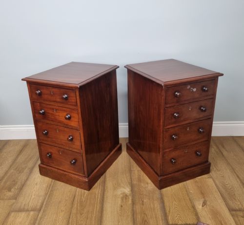 A MATCHED PAIR OF ANTIQUE MAHOGANY PEDESTAL CHESTS WITH AN INTERESTING PAST - ADDITIONAL PHOTO 1