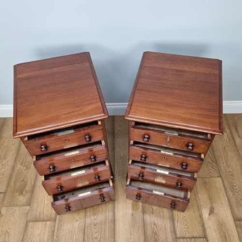 A MATCHED PAIR OF ANTIQUE MAHOGANY PEDESTAL CHESTS WITH AN INTERESTING PAST - ADDITIONAL PHOTO 7