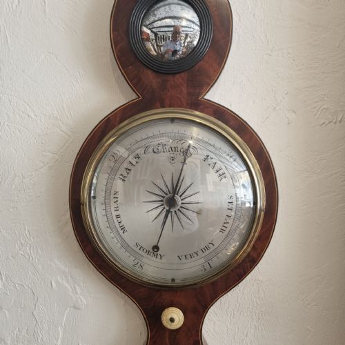 AN ELEGANT ANTIQUE WHEEL BAROMETER BY ISPELZINI OF '91 LEATHER LANE HOLBORN LONDON' - ADDITIONAL PHOTO 3