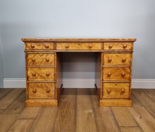 19TH CENTURY SATIN BIRCH PEDESTAL DESK - ADDITIONAL PHOTO 1