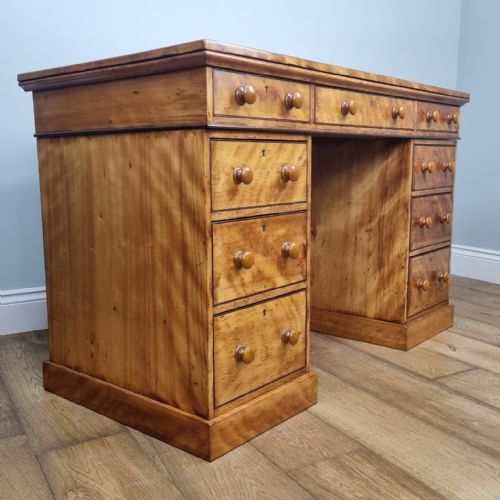 19TH CENTURY SATIN BIRCH PEDESTAL DESK - ADDITIONAL PHOTO 2