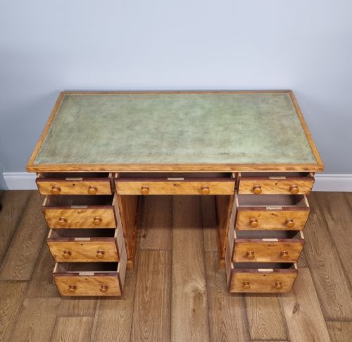 19TH CENTURY SATIN BIRCH PEDESTAL DESK - ADDITIONAL PHOTO 3