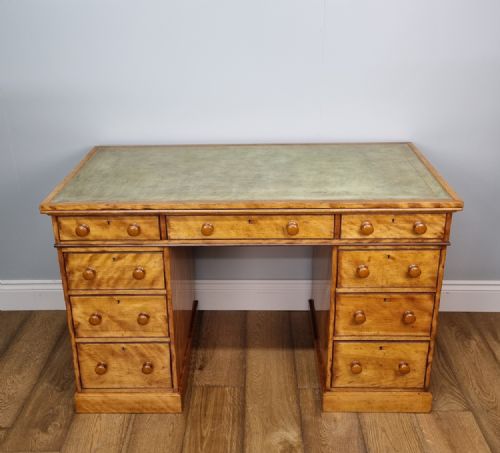 19TH CENTURY SATIN BIRCH PEDESTAL DESK - ADDITIONAL PHOTO 9