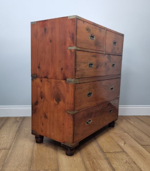 19TH CENTURY CAMPAIGN CHEST OF DRAWERS MADE FROM CEDAR WOOD - ADDITIONAL PHOTO 2