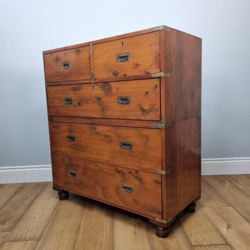 19TH CENTURY CAMPAIGN CHEST OF DRAWERS MADE FROM CEDAR WOOD - ADDITIONAL PHOTO 4