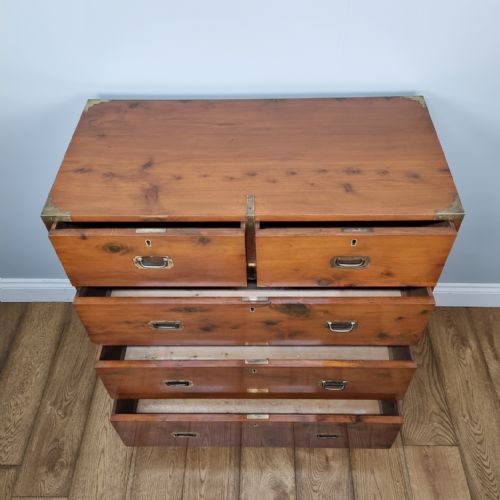 19TH CENTURY CAMPAIGN CHEST OF DRAWERS MADE FROM CEDAR WOOD - ADDITIONAL PHOTO 5