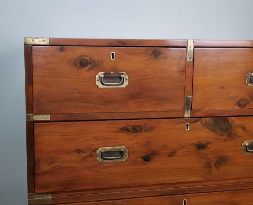19TH CENTURY CAMPAIGN CHEST OF DRAWERS MADE FROM CEDAR WOOD - ADDITIONAL PHOTO 6