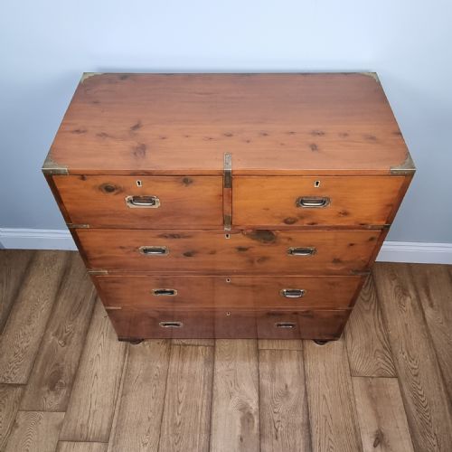 19TH CENTURY CAMPAIGN CHEST OF DRAWERS MADE FROM CEDAR WOOD - ADDITIONAL PHOTO 12