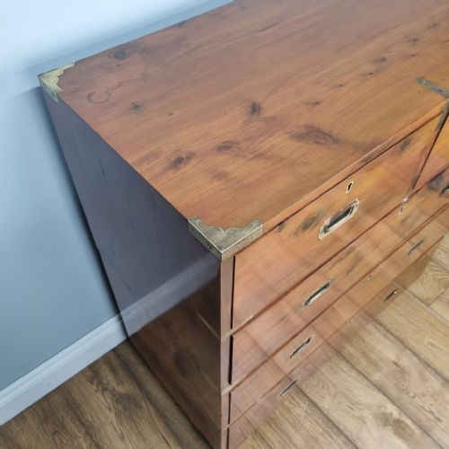 19TH CENTURY CAMPAIGN CHEST OF DRAWERS MADE FROM CEDAR WOOD - ADDITIONAL PHOTO 15