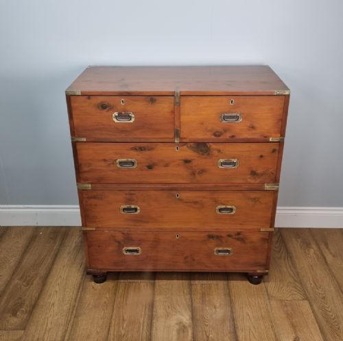 19TH CENTURY CAMPAIGN CHEST OF DRAWERS MADE FROM CEDAR WOOD - ADDITIONAL PHOTO 16