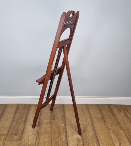 AN ANTIQUE WALNUT DISPLAY EASEL IN THE MANNER OF JAMES SHOOLBRED CO - ADDITIONAL PHOTO 6