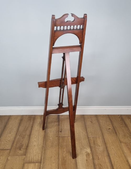 AN ANTIQUE WALNUT DISPLAY EASEL IN THE MANNER OF JAMES SHOOLBRED CO - ADDITIONAL PHOTO 7
