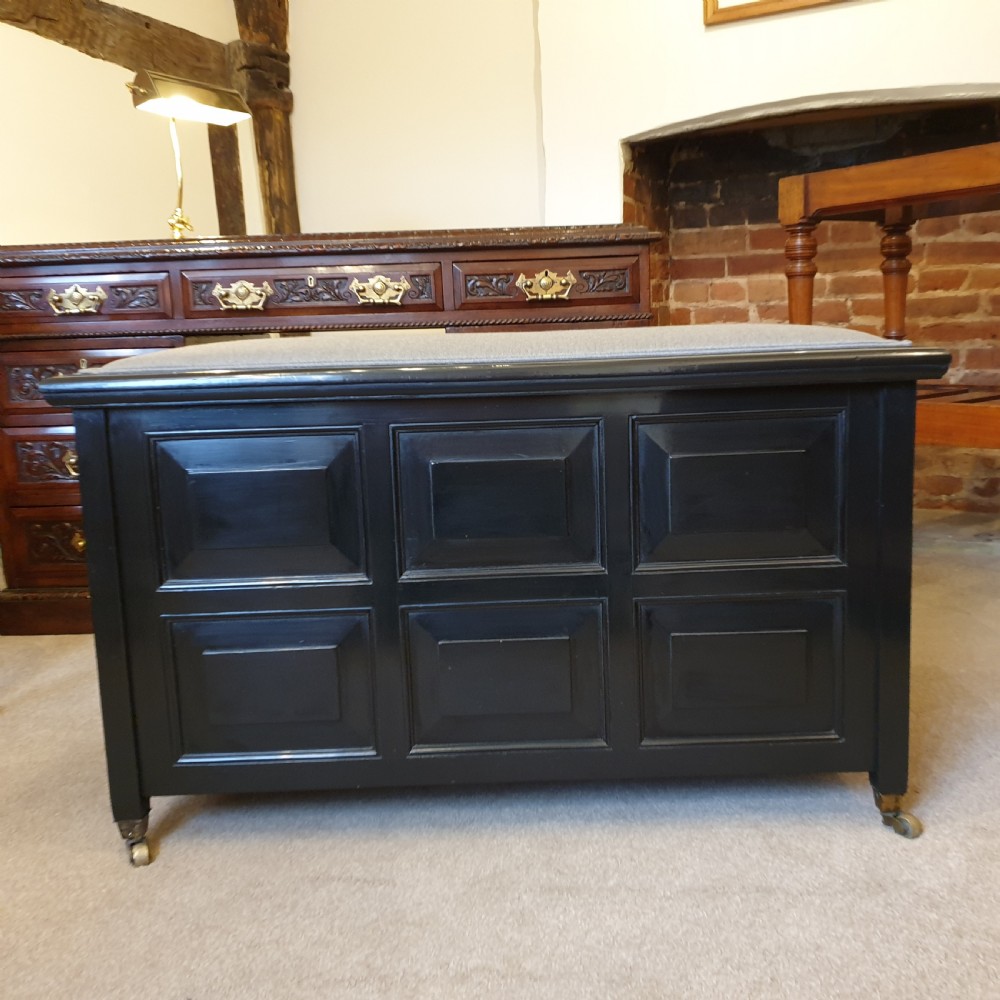 Late 19th Century six drawer ebonised duet piano stool  View III