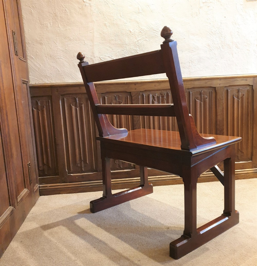 Gothic Mahogany Gallery Bench ( the V & A Museum's benches in the Raphael Gallery are of the same design and age ) View VII