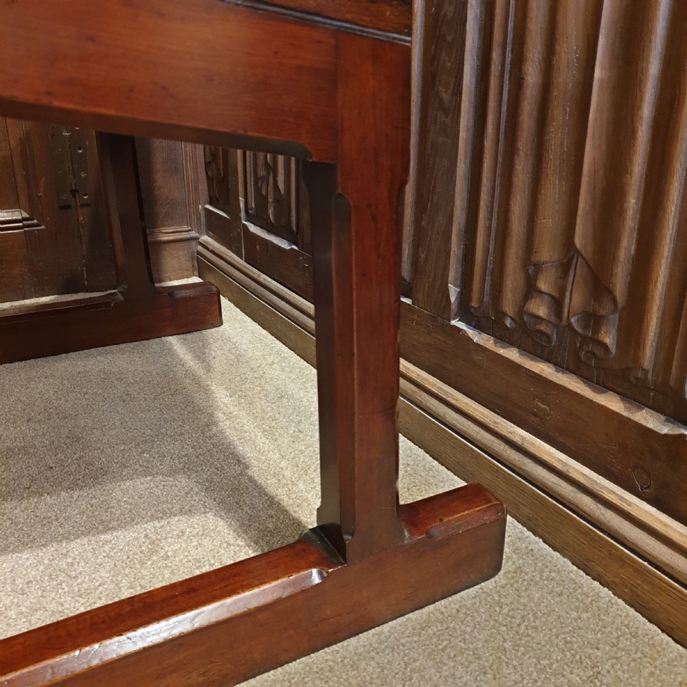 Gothic Mahogany Gallery Bench ( the V & A Museum's benches in the Raphael Gallery are of the same design and age ) View VIII