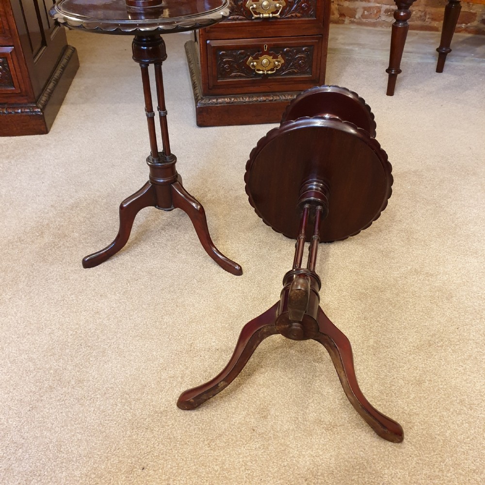 Pair of two tier mahogany occasional tables ( previously from a Surrey country estate ) View IV