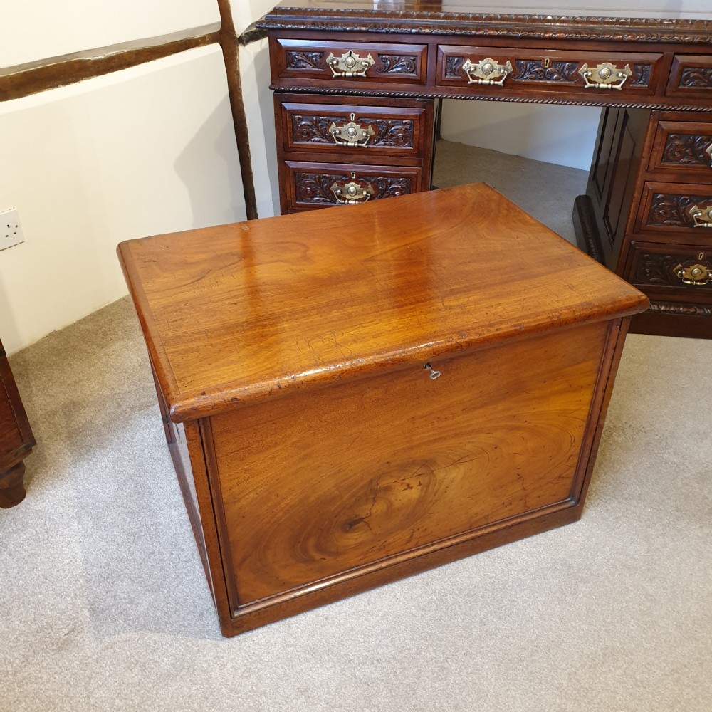 Victorian Mahogany Chest (lined in a William Morris fabric) View II